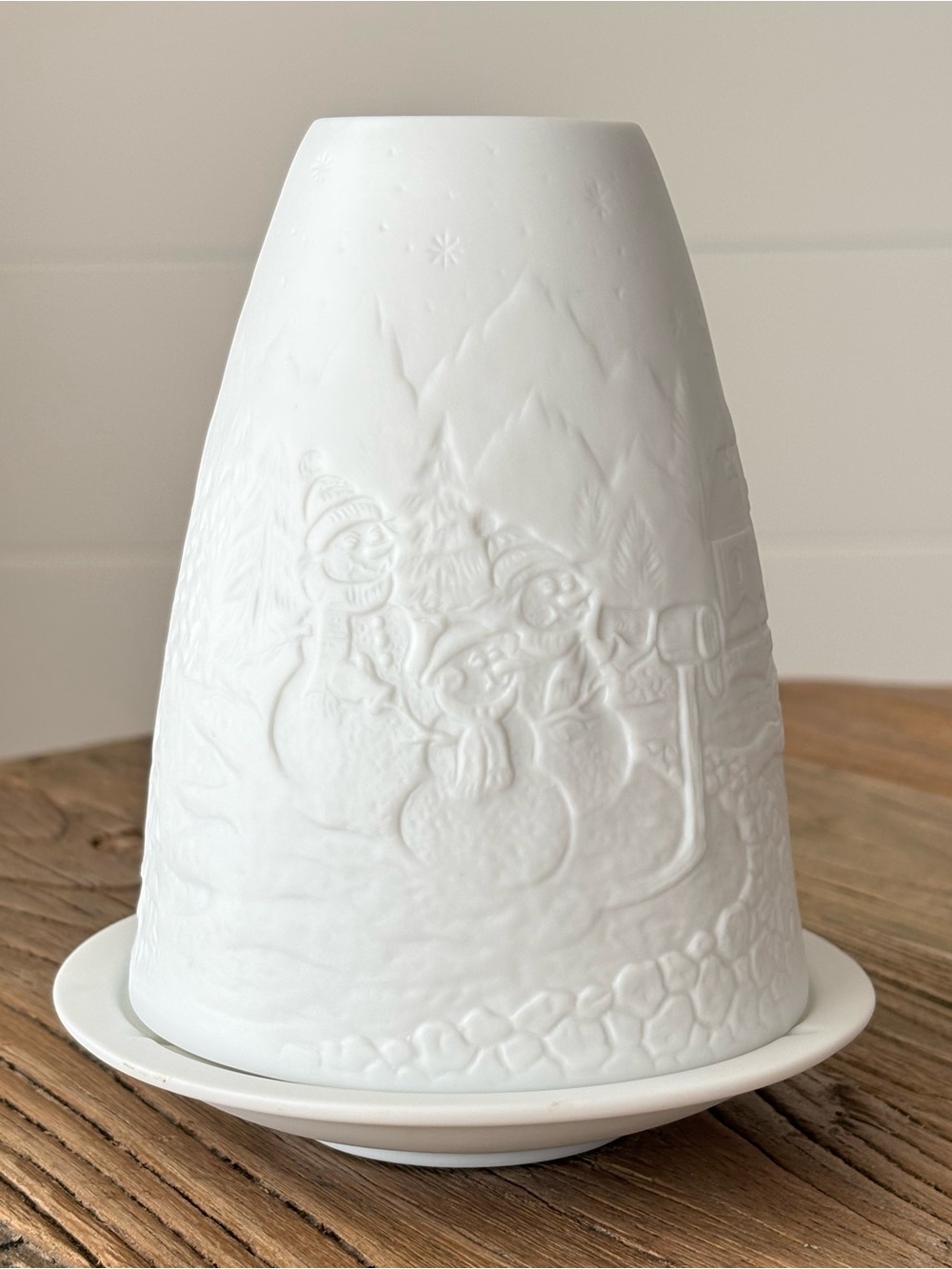 Sorelle Fine Porcelain Luminary Votive Candle Holder with Holiday Winter Scene